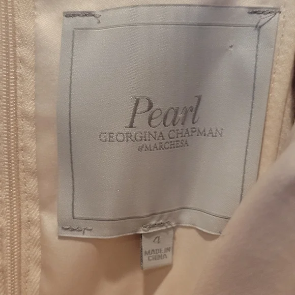 Strapless Short Evening Gown/Dress,Excellent Condition, sz.4,Peach chiffon - Picture 2 of 6